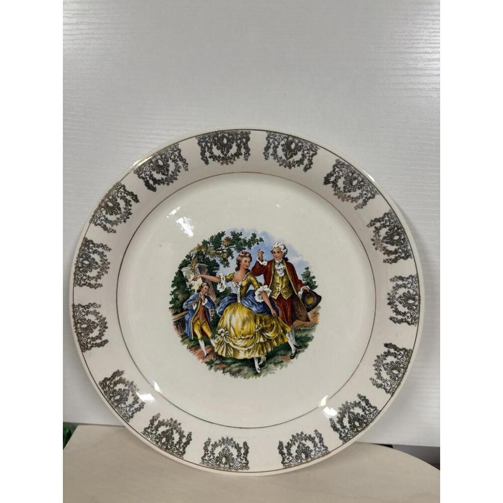 Vintage Rococo Victorian Courting Couple‎ Plates – Set of 2